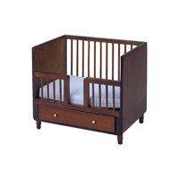 Modèle de mobilier miniature pour maison de poupée 1:12, scène de chambre d'enfant, lit avec garde-corps en bois, jouet décoratif