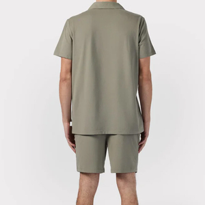 <span class=keywords><strong>Pigiama</strong></span> estivo in cotone organico da <span class=keywords><strong>uomo</strong></span> Set <span class=keywords><strong>pigiama</strong></span> corto in Jersey personalizzato per <span class=keywords><strong>uomo</strong></span> estivo abbottonatura camicie e pantaloncini - Product Image 2