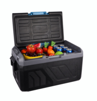 Mini-réfrigérateur de voiture à compresseur, 12V/220V, 18L, Bluetooth, batterie, contrôle numérique de la température, zone unique, personnalisable avec logo