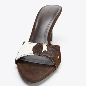 <span class=keywords><strong>Sandali</strong></span> <span class=keywords><strong>da</strong></span> donna ZA con tacco sottile e punta affusolata in pelle scamosciata, slip-on, estivi e autunnali, resistenti, alla moda, comodi per camminare, casual - Product Image 1