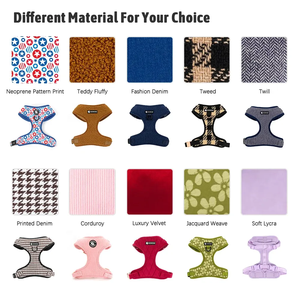 Correa de arnés para mascotas de Tweed de diseño libre, transpirable, sin tirones, para caminar, Collar reflectante, hebilla de Metal, correa de arnés para perros personalizada - Product Image 3