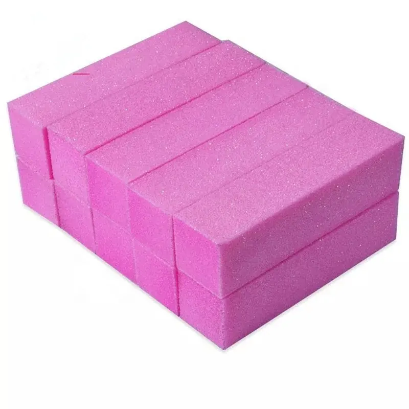 Bloque de amortiguación rosa/blanco de alta calidad, esponja de 4 lados, amortiguador de uñas de 4 vías, venta al por mayor