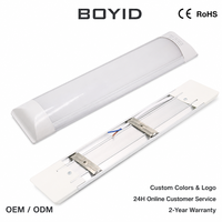 Boyid OEM Factory LED Slim Batten DC Linear Light Tube 6000K Daylight IP20 Ra80 PC Cover Surface Mount 3-Year Warranty Aluminum