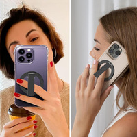 Support de téléphone magnétique ultra-fin tout en métal, aimant puissant, design pliable à une seule barre, support de bureau stable pour iPhone