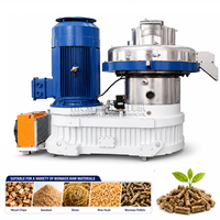 Molino de pellets de anillo de gran escala para paja, cáscaras de cacahuete, astillas de madera, aserrín, biomasa, con motor eléctrico de 20 kW, 1000-2000 kg