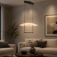 Lustre LED en acrylique, luminaire suspendu, abat-jour transparent givré, noir, salle à manger, îlot de cuisine, E26, hauteur réglable, moderne