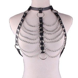 Hot Sexy exagéré poitrine alliage corps chaîne multicouche gland Sexy harnais cuir chaîne <span class=keywords><strong>soutien</strong></span>-<span class=keywords><strong>gorge</strong></span> avec <span class=keywords><strong>tour</strong></span> <span class=keywords><strong>de</strong></span> <span class=keywords><strong>cou</strong></span> pour les femmes - Product Image 4