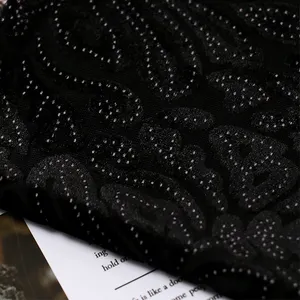 knitted 45%polyester 40%nylon 5%spandex stretch burnt flocked velvet fabric for dancer dress