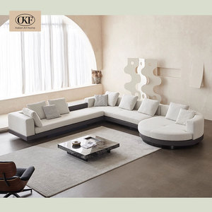 Soggiorno di lusso italiano Design contemporaneo divano componibile in pelle componibile divano Set convertibile e estendibile grandi vendite - Product Image 4