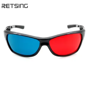 High quality hot sale red blue plastic 3D glasses TV movie dimensional anaglyph framed 3D vision glasses