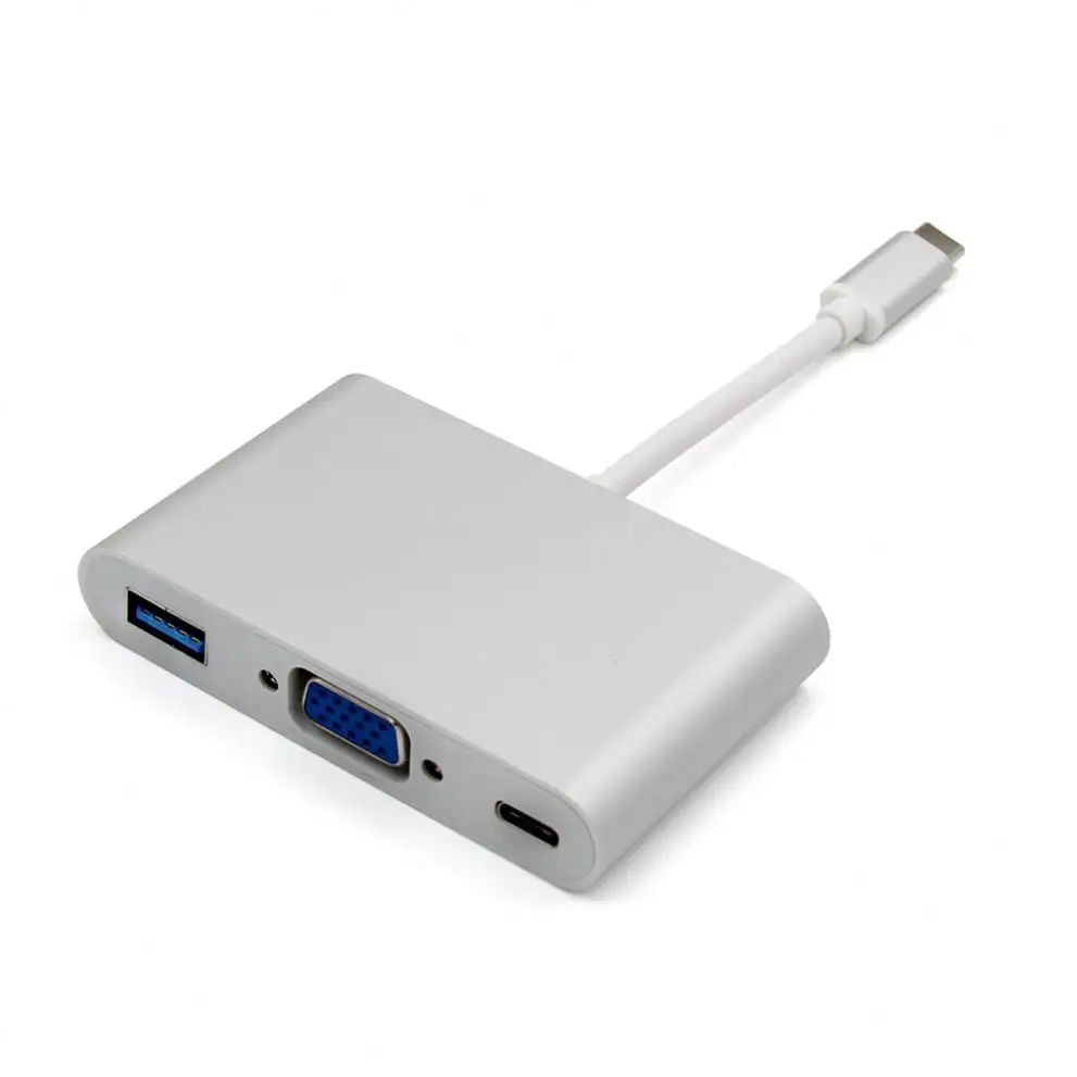 Adaptor USB-C Ke HD-MI 4K CLDAY USB Tipe C Ke HD-MI Multiport AV Konverter 3-In-1