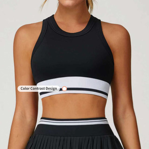 Top Deportivo de Yoga sin Costuras para <span class=keywords><strong>Mujer</strong></span>, con Bloques de Color, de Secado Rápido, para Correr, Entrenamiento, Espalda Descubierta, Transpirable, Informal, para Deportes y Fitness - Product Image 6