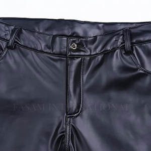 กางเกงหนังสำหรับผู้ชายกางเกงหนังสีล้วนกางเกงหนังดีไซน์ล่าสุด - Product Image 5