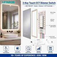 Controlador de 3 Teclas con Sensor Táctil, Atenuación Continua CCT, Desempañador, DC12/24V para Sistema de Iluminación de Espejos de Baño, Suministro de Fábrica