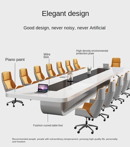 Mesa de Melamina Personalizada con Forma de U, Muebles Comerciales de Lujo para Sala de Conferencias, Reuniones y Oficina, Sillas para Mesa de Conferencias - Product Image 4
