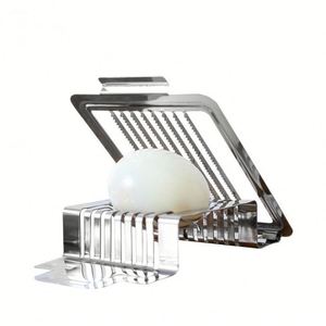 Coupe-œufs manuel en métal pour œufs durs, en acier inoxydable, avec fil métallique - Product Image 5