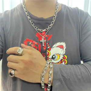 Men's <b>Titanium</b> Steel Cross Pendant Necklace Geometric Design Everyday Wear 120192 - Product Image 3