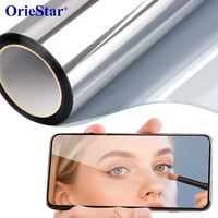 Rollo de Película de Pantalla de Espejo de Alto Brillo, Material Protector Reflectante de PET para Decoración de Pantallas de Teléfonos Móviles