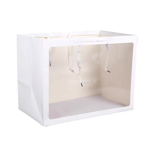 Sac cadeau créatif transparent pour la fête des enseignants, sac en papier artistique, design <span class=keywords><strong>de</strong></span> fenêtre à fleurs, pour souvenir, sac à main, bouquet, emballage <span class=keywords><strong>de</strong></span> poupée - Product Image 1