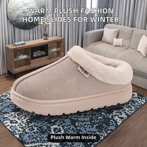 Pantuflas de Moda para Mujer, Forro de Felpa, Parte Superior de Gamuza Sintética, Suela de EVA, Alta Calidad, Cálidas para Interiores, Primavera, Verano, Otoño - Product Image 2