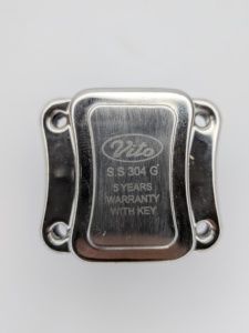Serrure de porte multifonctionnelle 32 mm avec clé à lame ondulée, corps en alliage de zinc et finition en acier inoxydable 304, clé en laiton, serrure de sécurité compacte - Product Image 5