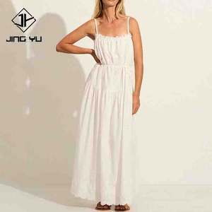 Vestido Camisero de Encaje Bordado a la Moda 2026, Vestido Largo de Verano Personalizado, Cómodo, de Algodón - Product Image 1