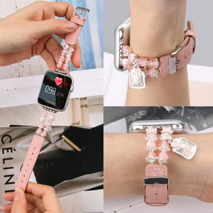 Il nuovo modello è adatto per <span class=keywords><strong>Apple</strong></span> Iwatches10/9/8/<span class=keywords><strong>SE</strong></span> Fine occhio di gatto con perline cinturino in pelle - Product Image 2