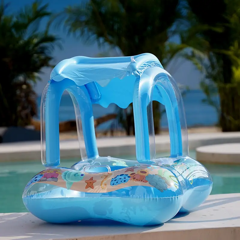 Galleggiante per piscina per bambini di alta qualità galleggiante per il nuoto con baldacchino anello galleggiante gonfiabile per bambini di età compresa tra 9-36 mesi