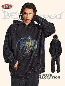 Sudadera con capucha de gran tamaño gruesa en blanco de algodón Unisex de alta calidad talla XL logotipo personalizado talla grande sudaderas con capucha Unisex sin cuerda - Product Image 3