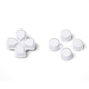 Boutons d'action D-pad personnalisés bicolores blanc et transparent pour manette PS5, sans impression de lettres, pour remplacement des boutons de direction - Product Image 3