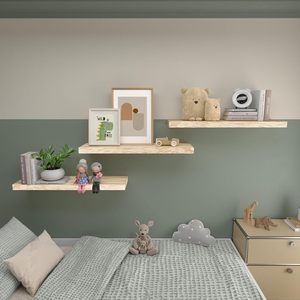 Mensole Galleggianti Kultilanda 24 Pollici in Legno Massello, Set di 3 Mensole da Parete Rustiche per Camera da Letto, <span class=keywords><strong>Soggiorno</strong></span>, Ufficio - Product Image 5