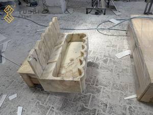 YUSHI 현대 Calacata 골드 대리석 벽걸이 형 욕실 싱크대 화장대 책상 튼튼한 직사각형 호텔 화장실 - Product Image 3