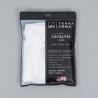 Emballage personnalisé en gros pour vêtements, scellé sur trois côtés, finition mate, logo transparent, pour T-shirts, sweats et chaussures recyclables