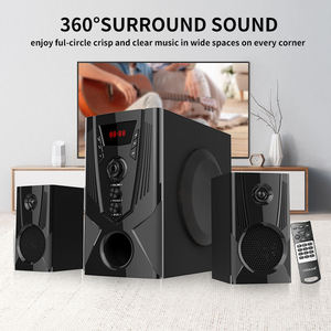 Système audio HiFi 2.1 canaux, haut-parleur 5.25'', son surround actif, système de cinéma maison, haut-parleur multimédia avec LED, FM, BT, caisson de basses - Product Image 4