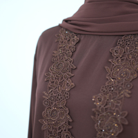 Abaya en dentelle fantastique pour femmes, vêtements islamiques de Dubaï, cardigan pour femmes musulmanes avec robe intérieure, Ramadan EID, nouvelle abaya, ensemble 3 pièces