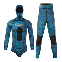 DIVESTAR Desain Baru Berkualitas Tinggi 3mm Neoprena Kamuflase Jahitan Flatlock Dua Bagian Tahan Air Anti-Bakteri Tahan Angin