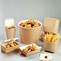 Seau en papier kraft de qualité alimentaire imprimé sur mesure pour les chips et autres aliments, avec couvercle