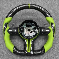 Volant de direction de voiture en carbone forgé pour BMW F10 F20 F22 F30 F31 F32 F33 F36 M3 M4 E90 E92 E93 Volant de direction en cuir vert personnalisé