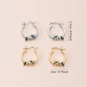 Boucles d'oreilles créoles en alliage de zinc motif éléphant de dessin animé, bijoux de mode pour femme, cadeau - Product Image 3
