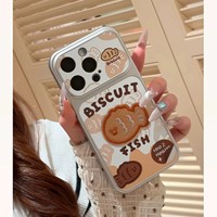 Coque de téléphone rétro à carreaux en forme de biscuit avec grande fenêtre pour iPhone 18 Pro et Apple 17. Convient aux étuis de protection Apple