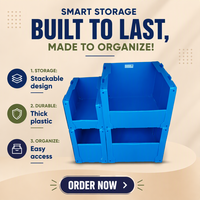 Bacs de stockage à ouverture frontale en plastique ondulé Corflute Coroplast PP, empilables, pour vêtements et tri de commandes
