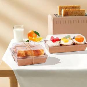 Cajas de Charcutería con Tapas Transparentes, Contenedor Desechable para Alimentos, Cajas de Kraft para Postres, Panadería, Sándwiches, Galletas, <span class=keywords><strong>Sushi</strong></span>, Pasteles - Product Image 4