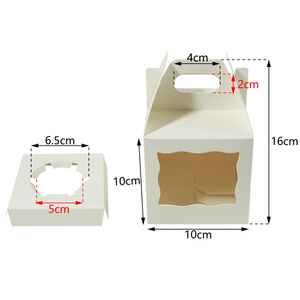 Wholesale Single <strong>Cupcake</strong> Paper <strong>Box</strong> Packaging Mini Cake Mooncake Gift Portable <strong>Individual</strong> Boxes with clear Window - Product Image 5