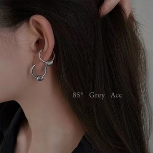 Hoop <b>Earrings</b> Zinc Alloy Round <b>Clip</b> <b>On</b> Unisex Fashion Jewelry 0205 - Product Image 4