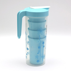 Homio 1.5L Plastic Water Pitcher Set With 4 <b>Cups</b> Portable <b>Cold</b> Water Kettle For Home And Picnic Use - Product Image 5