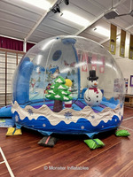 Dôme à bulles gonflable pour festival, design bonhomme de neige et sapin de Noël, tente gonflable pour l'affichage commercial et les divertissements de vacances