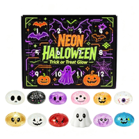 Boîte mystère Halloween Squishy 12 pièces, Calendrier de l'Avent en forme de boulette vapeur, fantôme et citrouille, Jouet anti-stress à rebond lent, 5 à 7 ans