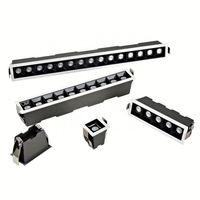 Projecteur LED linéaire encastré pour façade, intérieur, AC 85-265V, 5x2W-15x2W, CRI90, garantie 5 ans, IP20, 4100K, aluminium, pour plâtre