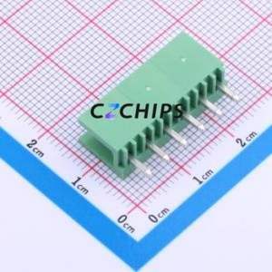 JL396V-39606G01 Plug-in Terminal Block Through hole,P=3.96mm Connector Board-to-Board / Socket - Open 1x6P 3.96mm Green - Product Image 2