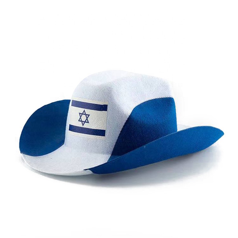 Оптовая продажа, голубые американские флаги многих стран, ковбойские шляпы, шапки для праздника, чемпионата мира